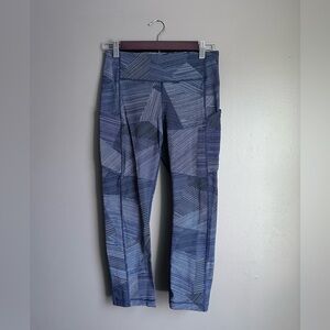 Lululemon Speed Up Cropped Mid Rise Leggings Size 6 Etch Hail Midnight Navy